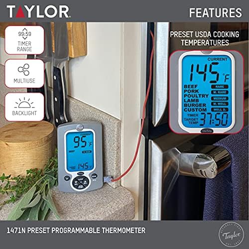 White wired probe grill meat thermometer — photo 3