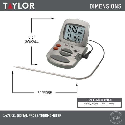 Stainless wired timer alarm meat thermometer — photo 3