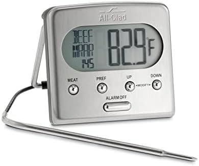 Stainless Steel Oven Probe Thermometer with Alarm