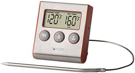 Silver stainless housing roasting meat thermometer
