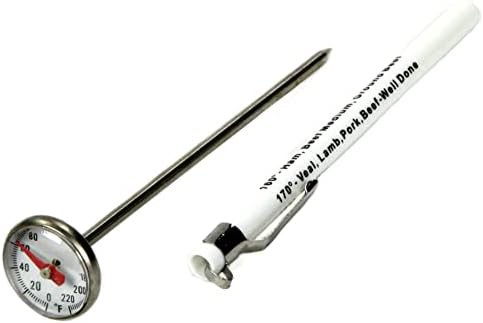 Silver stainless steel instant read thermometer