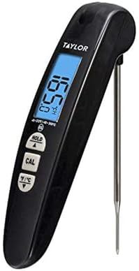 Black folding probe thermocouple meat thermometer