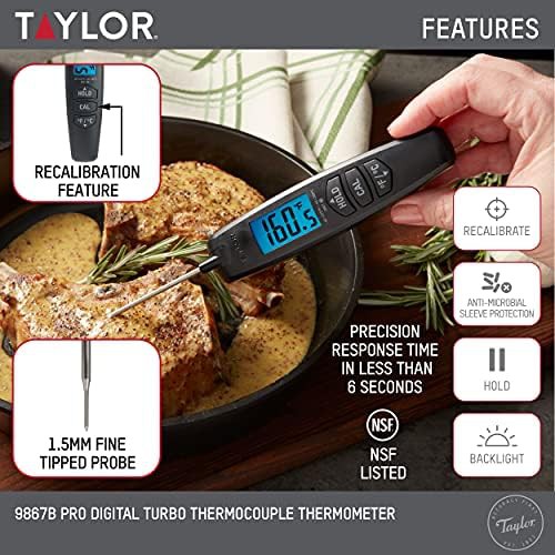 Black folding probe thermocouple meat thermometer — photo 3