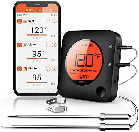 Dual probe Bluetooth thermometer for smokers