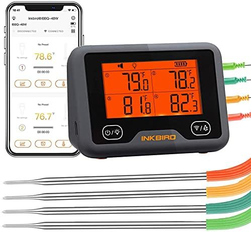 Rechargeable WiFi Thermometer with Color Probes