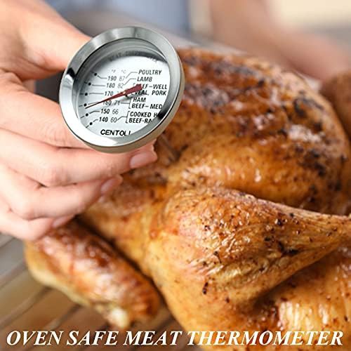 Two piece silver stainless steel oven safe thermometers — photo 4