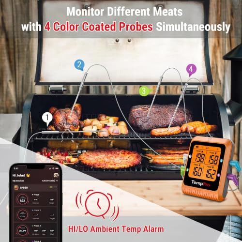 Bluetooth meat thermometer with four color probes — photo 3
