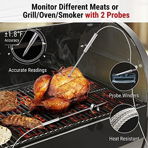 Rechargeable dual probe Bluetooth smoker thermometer — photo 3