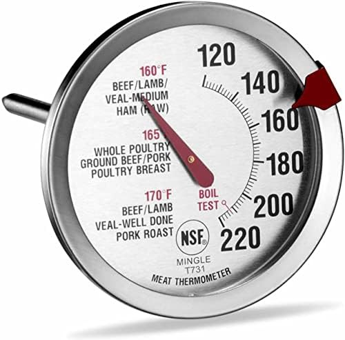 Analog oven safe large dial thermometer