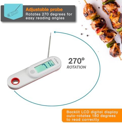 White Waterproof Folding Instant Read Thermometer — photo 4