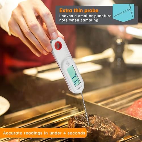 White Waterproof Folding Instant Read Thermometer — photo 5