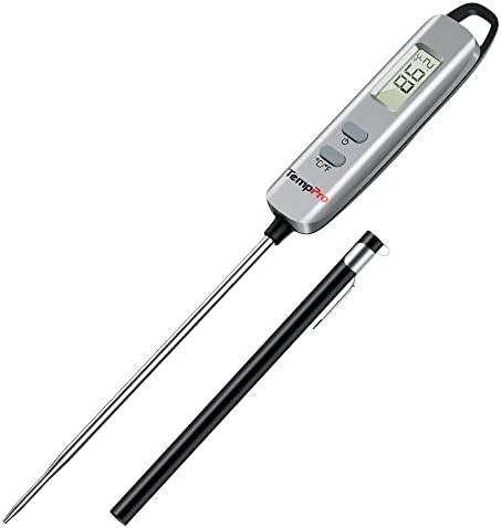 TempPro E16 digital long probe silver thermometer