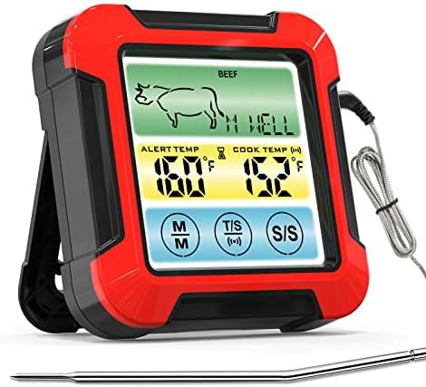 Touchscreen backlight instant read smoker thermometer