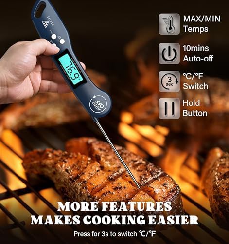 Blue Instant Read Thermometer with Backlight — photo 5