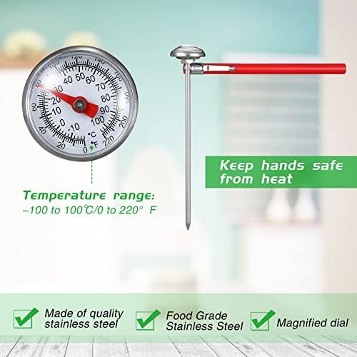 Six piece red dial stainless steel thermometer — photo 3