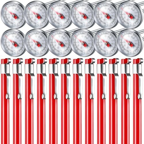 Twelve piece red dial kitchen thermometer