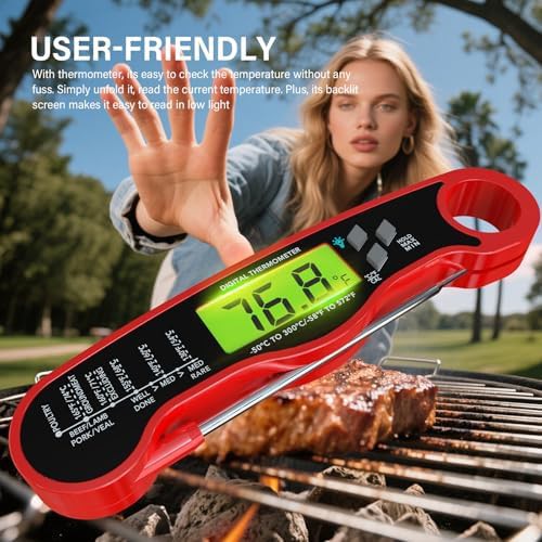 Ultra thin red digital instant read thermometer — photo 5