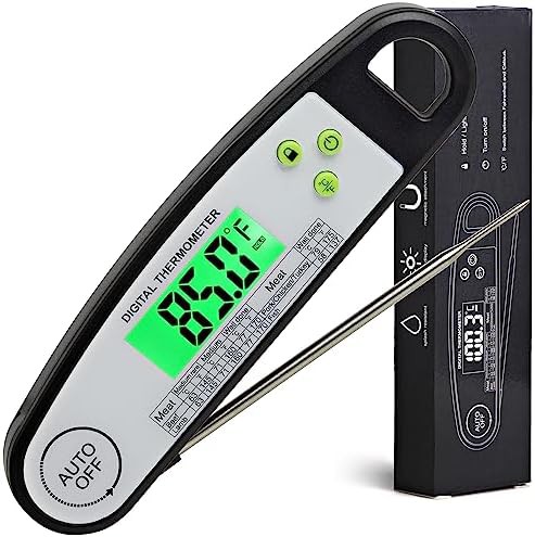Backlight instant read foldable grill thermometer