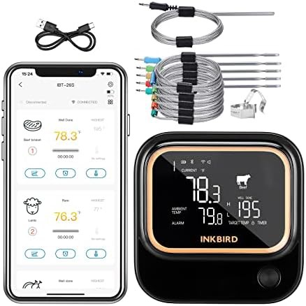 Six Probe WiFi and Bluetooth Smoker Thermometer