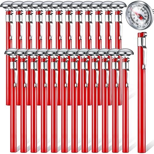 Twenty four piece red dial kitchen thermometer