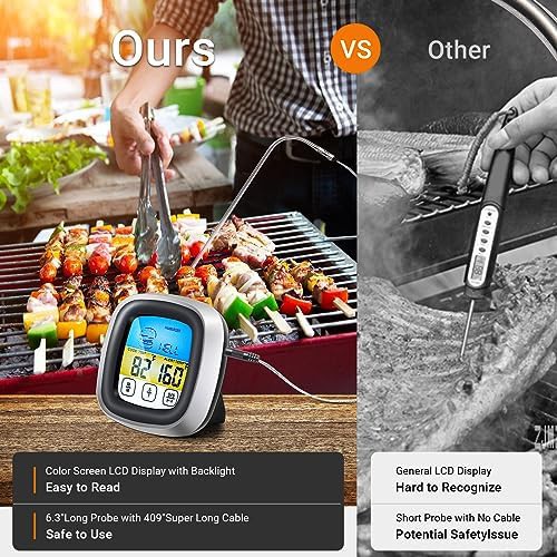 Digital touchscreen oven thermometer with long probe — photo 3