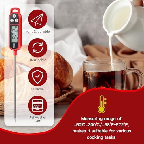 Copkim instant read bbq thermometer red — photo 4