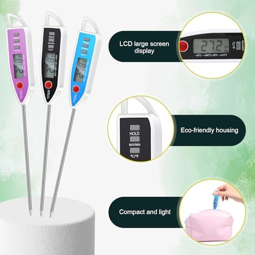 Digital food thermometer with long white probe — photo 3