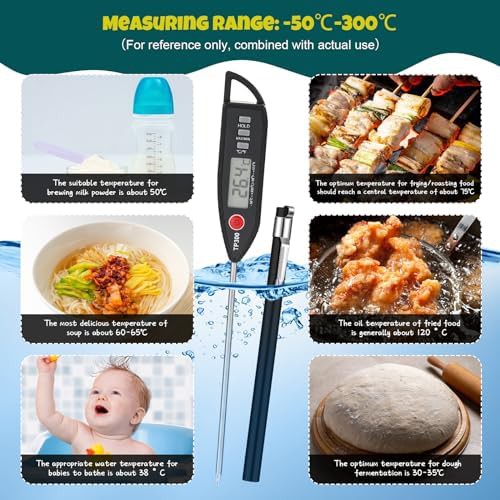 Digital food thermometer with long white probe — photo 4
