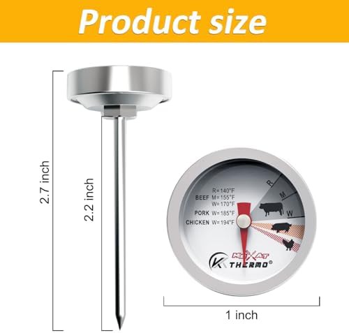 Stainless Steel Dial Steak Button Thermometers — photo 5