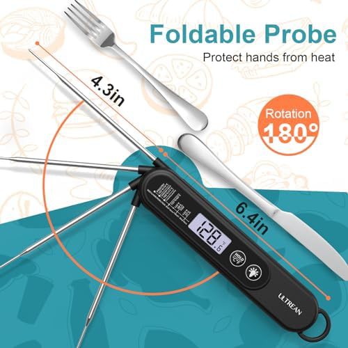 Ultrean digital meat thermometer with foldable probe — photo 4