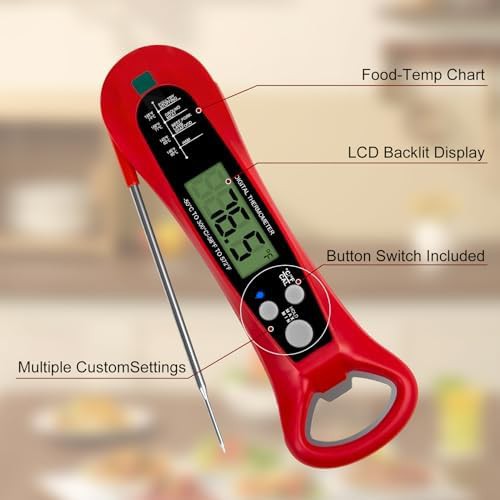 Red Instant Read Digital Oven Thermometer — photo 4