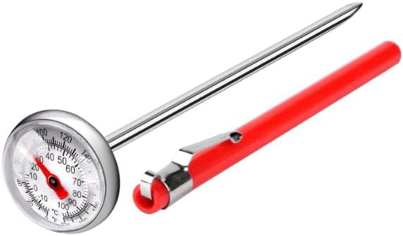 Silver pocket instant read temperature probe
