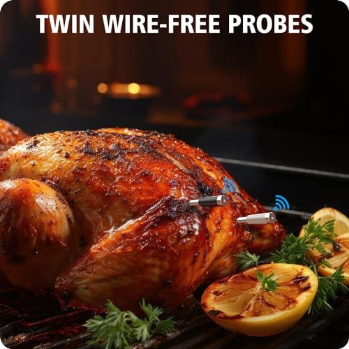 Rechargeable black dual probe wireless thermometer — photo 4