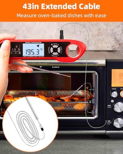 Extended probe folding oven safe thermometer — photo 3