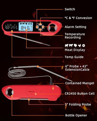 Extended probe folding oven safe thermometer — photo 5