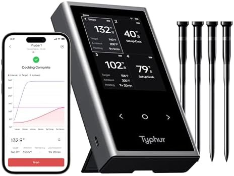 Wireless quad probe thermometer with LCD display