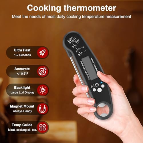 Satin black waterproof instant read thermometer — photo 4