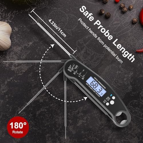 Midnight black instant read waterproof thermometer — photo 5