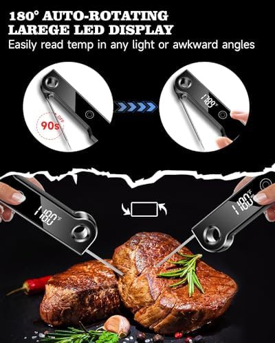 Digital waterproof grill meat thermometer with rotating display — photo 3