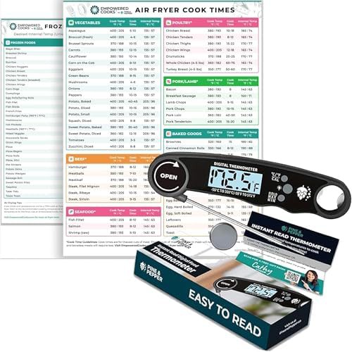 Instant Read Thermometer with Air Fryer Chart