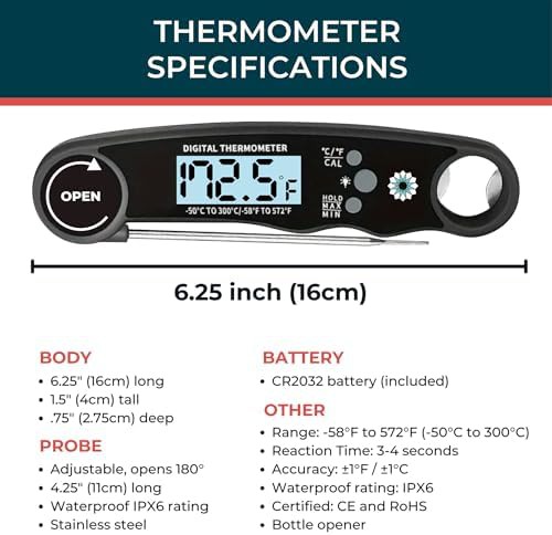 Instant Read Thermometer with Air Fryer Chart — photo 4