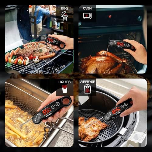 Waterproof rapid response black kitchen thermometer — photo 3