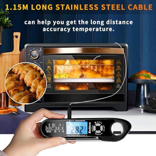 Wire digital black smoker thermometer with alarm — photo 3