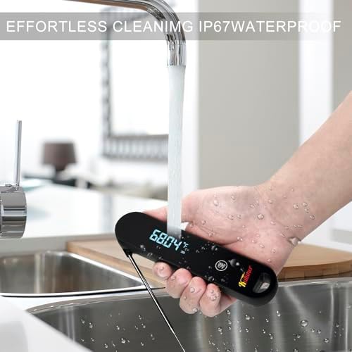 Thermocouple instant reading waterproof black thermometer — photo 5