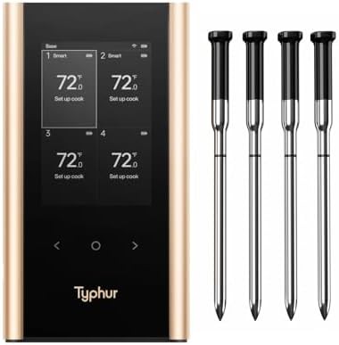 Wireless WiFi thermometer with four slim probes