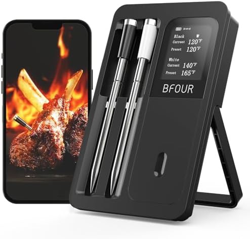 Waterproof dual probe thermometer with smart booster