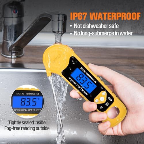 Yellow Waterproof Digital Instant Read Thermometer — photo 3