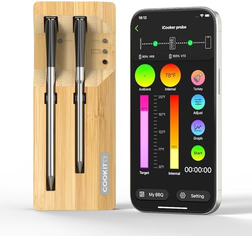 Dual probe bluetooth rotisserie thermometer