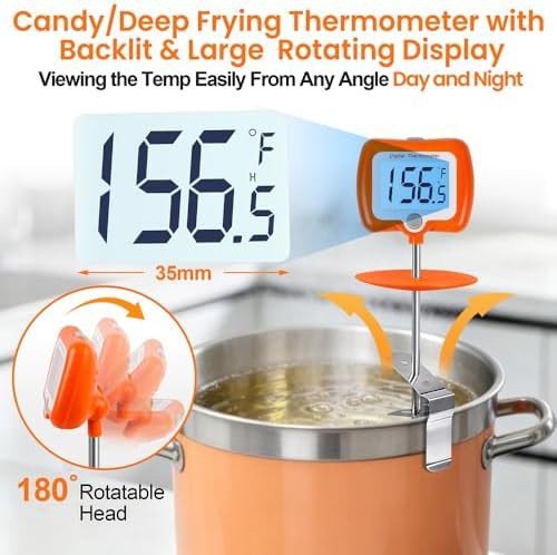 Orange Programmable Digital Deep Fry Thermometer — photo 3