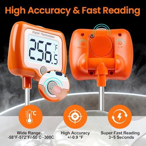 Orange Programmable Digital Deep Fry Thermometer — photo 4